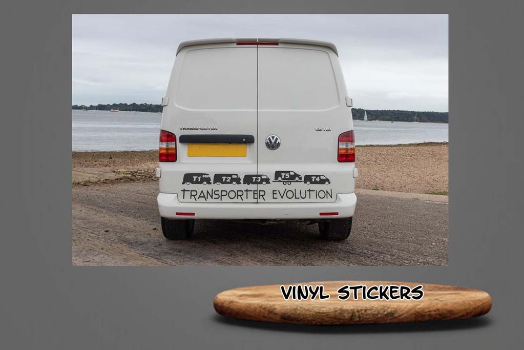 Evolution of the Transporter Van vinyl sticker for your van life
